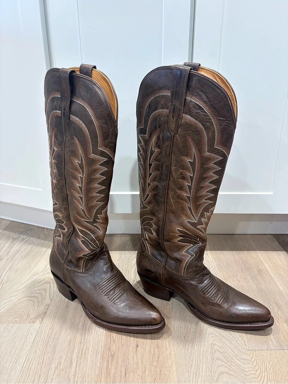 Tecovas Abby Mocha Women's Brown Embroidered Western Boots size 9